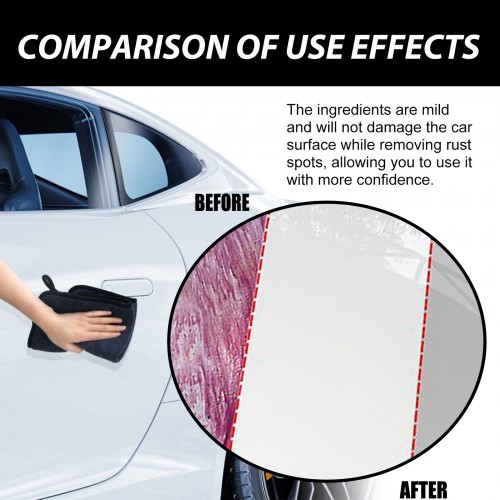 HOMONTH Car Rust Removal Spray, Iron Powder Remover, Multi-functional Car Rust Remover Spray Metal Surface Chrome Paint Car Maintenance Cleaning Tool 120ml